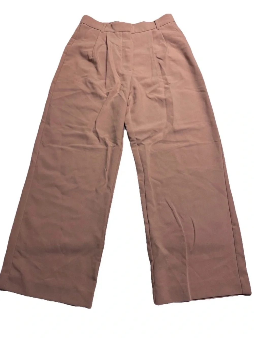 Abercrombie & Fitch Sloane Tailored Pleated Wide Leg Pant In Brown 10 / 30 Short - Picture 4 of 6